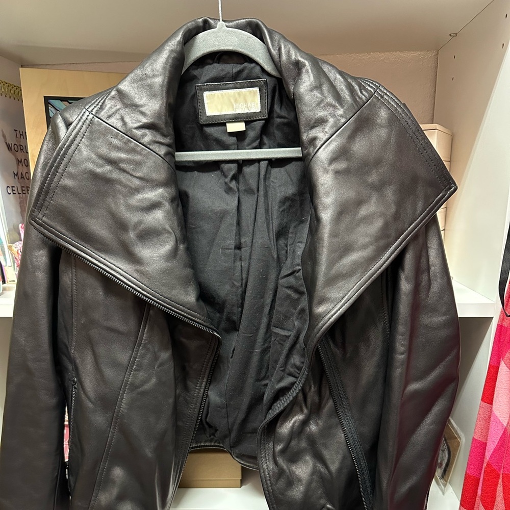 Michael Kors black leather jacket